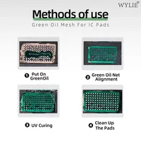 WYLIE Masques de soudure UV en encre verte pour écran tactile IC, pochoirs de rebillage BGA pour puces de cartes tactiles IC d'iPhone 11-16 ProMax en acier