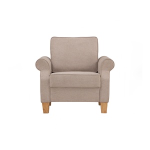 Cozy Beige Fabric IMPALA 1 Seater Sofa Minimalist Armchair with Solid Wood Frame for Living Room and Reading Nook - Product Image 2
