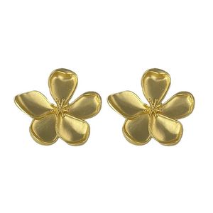 Pendientes de flores exagerados Vintage 18K chapado en oro Metal flor pendientes accesorios de moda Niña Mujer - Product Image 5
