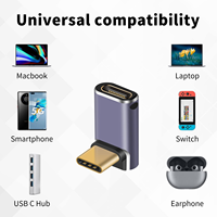 USB4.0 90-Grad-Adapter 40Gbps 100W 8K60Hz, Typ-C Rechtwinklig OTG Schnelle Datenübertragung & Aufladung für MacBook