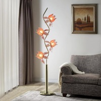 Lampe de table LED Lotus en fer et verre, lampe de table fleurie pour salon, salle de lecture, bureau, lampe sur pied Lotus