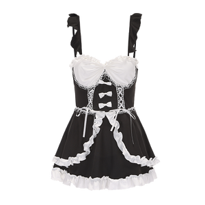 Lencería Sexy para mujer, <span class=keywords><strong>delantal</strong></span> francés, vestido de sirvienta, disfraz de Cosplay, sirvienta Lolita, picardías caliente, uniforme, juego de rol erótico, exótico - Product Image 4