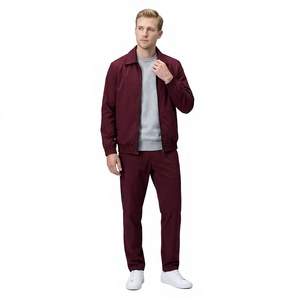 Conjunto Deportivo para Hombre Color Granate, Traje Deportivo Informal con Cierre y Bolsillos Laterales, Corte Regular, para Otoño - Product Image 2