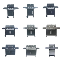 Barbecue à gaz multifonctionnel à trois brûleurs avec fonction vapeur, grand modèle d'extérieur, dispositif de sécurité flamme, construction en acier, finition poudrée