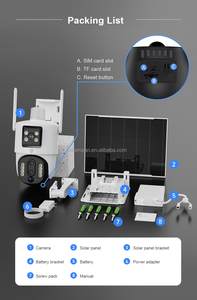 V380 Pro tres lentes inalámbrico 4G 10X Zoom Panel Solar alimentado vigilancia seguridad CCTV Cámara al aire libre 4G tarjeta Sim Cámara Solar - Product Image 2