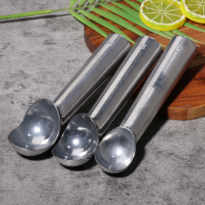 Cuchara de aleación de aluminio con mango largo para cocina personalizada, respetuosa con el medio ambiente y sostenible, fácil de usar, <span class=keywords><strong>forma</strong></span> de <span class=keywords><strong>cubo</strong></span> apilable para helado casero - Product Image 3