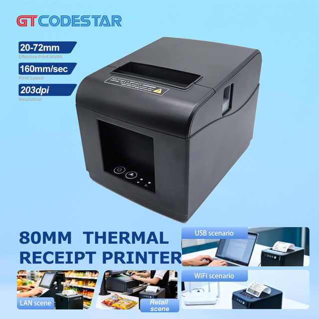 GTCODESTAR Thermal Printer 80mm USB Wireless Ticket Receipt Thermal POS Printer Shipping Thermal Printer GT-P8050