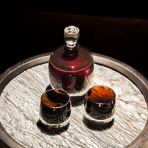 Ensemble de <span class=keywords><strong>carafe</strong></span> en verre ambré de luxe moderne, soufflé à la main, avec 2 verres à vin pour hôtel, bar, décoration de la maison - Product Image 2