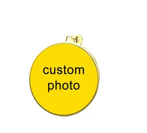 Custom Logo Plate large circle picture pendant photo pendants