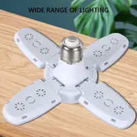 Ampoule LED en forme d'éventail E27 lampe à LED pliable 220V 110V 40 LEDs ampoules pour la maison plafonnier entrepôt Garage lumière blanc chaud
