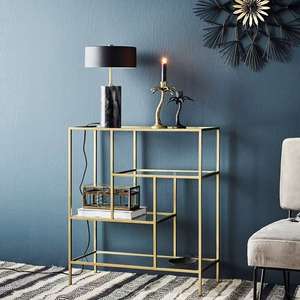 <span class=keywords><strong>VASAGLE</strong></span> Étagère de rangement en verre doré de 80 cm, support pour plantes, bibliothèque haute à 6 niveaux, bibliothèque autoportante pour la maison et le bureau - Product Image 1