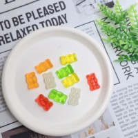 100 Pièces d'Ours Mignons en Résine à Dos Plat, Colorés, pour Artisanat DIY, Décorations de Coques de Téléphone, Matériel Artistique, Jouets pour Enfants et Accessoires pour Cheveux