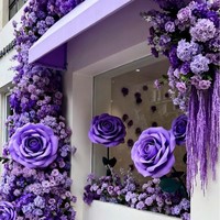 Flores Artificiales de Seda Morada Qibai, Molduras Artificiales para Techo de Auditorio, Decoración con Flores Artificiales, Paquete de Regalo Decorativo