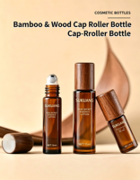En stock 1000 pièces Flacons roll-on en verre 5ml 10ml 15ml avec bouchon en bambou pour huiles essentielles, massage, échantillons de parfum