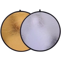 Reflektor Fotografi Bulat Lipat 60cm 5 in 1, Reflektor Studio Foto, Papan Reflektor Latar Belakang untuk Pemotretan Foto dan Video