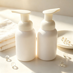 Flacone in Plastica Personalizzato con Erogatore di Schiuma 300ml 500ml, Bottiglia Vuota Rotonda con Finitura Soft Touch per <span class=keywords><strong>Igienizzante</strong></span> <span class=keywords><strong>Mani</strong></span> e <span class=keywords><strong>Detergente</strong></span> Viso - Product Image 3