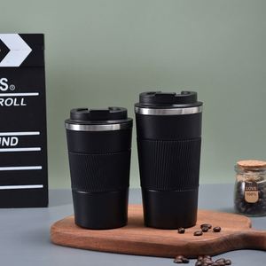 Taza de Café de Acero Inoxidable 304, Taza de Viaje con Aislamiento de Doble Pared al Vacío, con Funda de Silicona Antideslizante y Resistente al Calor para Oficina y Automóvil - Product Image 5