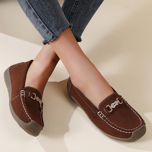 <span class=keywords><strong>Ballerine</strong></span> da Donna ODM in 3 Colori (Beige/Nero/Marrone), Scarpe Slip-on <span class=keywords><strong>con</strong></span> <span class=keywords><strong>Fibbia</strong></span> Metallica, Traspiranti, Doppia Cinturino, Primavera Estate Autunno - Product Image 5