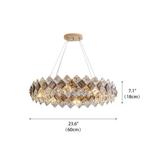 Lámpara de Araña Moderna de Metal, Hierro y Cristal de Alta Calidad para Sala de Estar, Comedor, Vestíbulo de Hotel, Diseño Redondo - Product Image 6