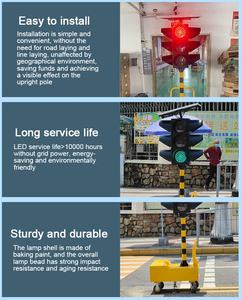 Semáforo Peatonal Portátil Cosyn, Semáforo Inteligente para Construcción de Carreteras, Luz de Señalización de Tráfico Solar Móvil con LED Rojo y Verde para Seguridad Vial - Product Image 4