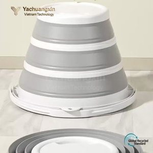 Portable <b>folding</b> water <b>bucket</b>, silicone plastic, children's outdoor travel fishing <b>bucket</b>, household water storage <b>bucket</b> - Product Image 4
