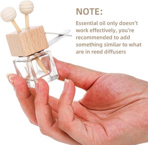 Ambientador de aire de botella de Perfume de coche superventas de 8ml, difusor de Perfume de coche transparente, botella vacía con tapa de madera negra y <span class=keywords><strong>Clip</strong></span> de ventilación - Product Image 4