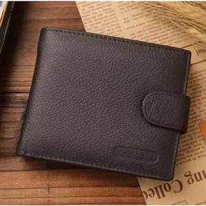 Muestra gratuita de carteras de cuero genuino hechas a mano, pequeñas, delgadas, compactas y negras, económicas, para hombre. - Product Image 6