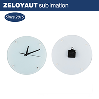 Vente directe d'usine conception minimaliste personnalisée bricolage sublimation horloges de bureau en verre tendance article de décoration intérieure