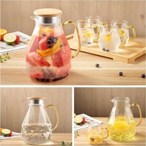Bouilloire en verre borosilicate au design moderne en forme de diamant avec couvercle et poignée, écologique, capacité de 1 L pour usage domestique - Product Image 3