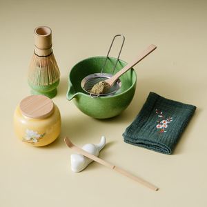 Juego de Tazas de Matcha de Cerámica con Batidor de Bambú, Utensilios para la Ceremonia del Té de Gres Verde, Diseño Wabi Sabi, Resistente al Calor - Product Image 3