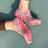 Chaussettes de yoga et de ballet antidérapantes en coton pour femmes, fines, invisibles, pour la saison d'automne, avec logo personnalisé sur le bord, pour usage quotidien
