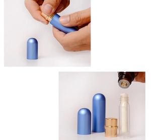 High Quality 5ml Refillable Blank Aluminum Nasal <strong>Inhaler</strong> Aromatherapy Essential Oil Bottle Tube with Cotton Strip - Product Image 5