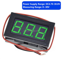 Perlindungan Polaritas Terbalik Pengukur Voltmeter DC Sekunder DC 4.5V-30.0V Voltmeter Digital LED 0.56-inci