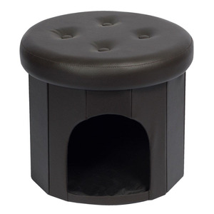 Bailey personalizado fábrica de mejor calidad venta al por Mayor moderno de pvc puro cuero plegable para mascotas casa Otomano - Product Image 4
