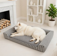 Einfaches, modisches, abnehmbares, großes orthopädisches Hundebett zur Angstlinderung, warmes, bequemes Plüsch-Katzenbett – abnehmbar, waschbar, für draußen geeignet