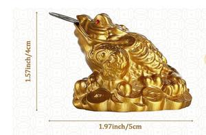 Rana del Dinero Feng Shui, Sapo del Dinero Chino de Tres Patas con Moneda, 4 Piezas de Monedas de la Suerte con Nudo Chino, Monedas Rojas de Feng Shui - Product Image 2