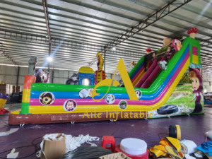 Nouveau design Masha Bear Bounce House 3D Cartoon gonflable pour enfants Funland Climbing Gonflable Slide Combo - Product Image 4