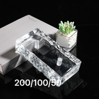 Processus de rainurage étanche côté arrondi cristal de glace verre brique poinçonnage conception creuse solide pour salle de bain cuisine décoration
