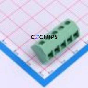 MX127S-5.08-05P-GN01-Cu-Y-A Screw Terminal Block Through hole Component (THT),P=5.08mm Connector 1x5P 5.08mm Green Through Hole - Product Image 1