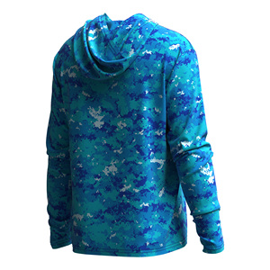 Camisa de Pesca para Hombre, Estampado de Camuflaje Azul, 100% Poliéster, <span class=keywords><strong>UPF</strong></span> 50, Impermeable, Resistente al Viento, Secado Rápido, Transpirable - Product Image 3