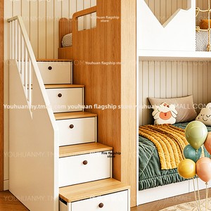 Letto a Castello in Legno Massello Minimalista per Bambini e Adulti, per Piccoli Appartamenti, con Recinzione di Sicurezza, <span class=keywords><strong>Dimensioni</strong></span> Personalizzabili, Multifunzionale - Product Image 3