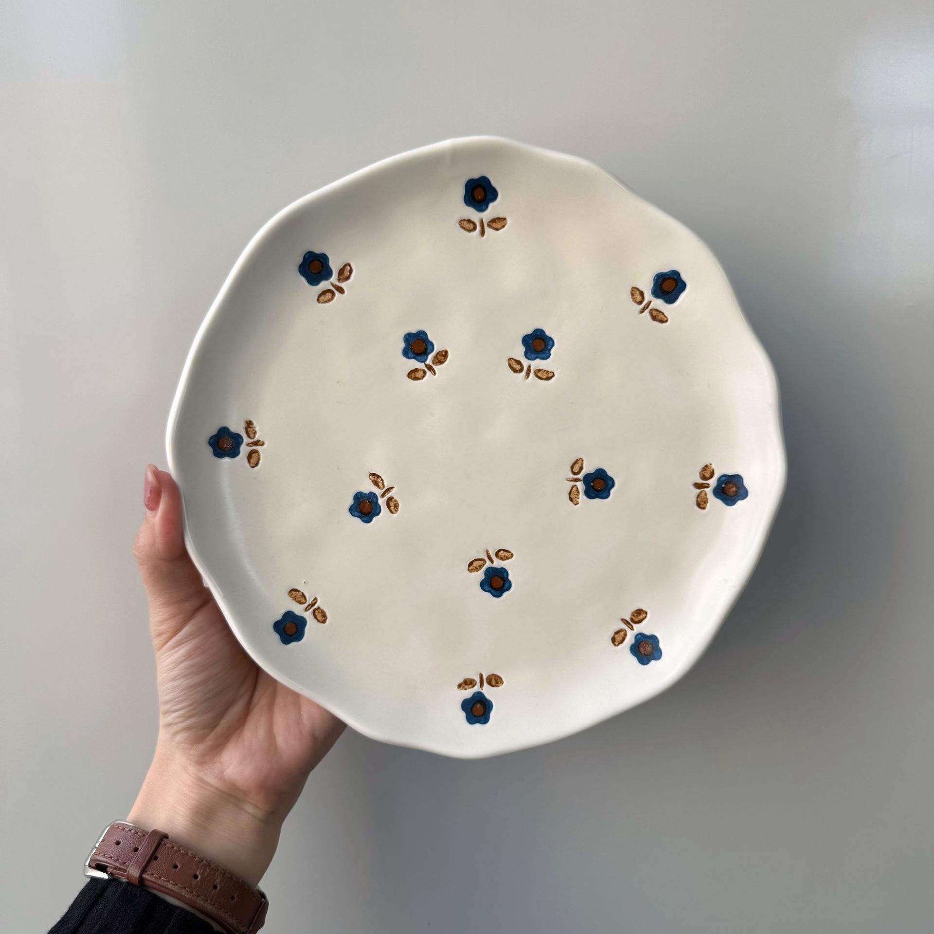 Mano amasando 8 pulgadas placa-Mate pequeña orquídea B