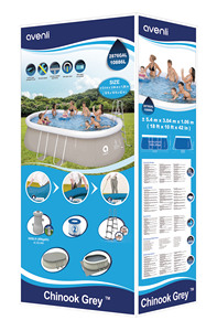 Jilong avenli 17449 Hồ bơi bơm hơi gia đình lớn paly hồ bơi hình bầu dục nhắc nhở - Product Image 2