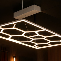 Plafonnier LED modulaire hexagonal, lampe à panneaux carrés pour salle de billard, bar, salon
