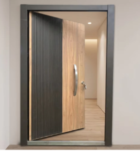 Porta d'Ingresso per Villa in Legno Bicolore con Rete in Acciaio Inox e Garanzia di 3 Anni - Product Image 2