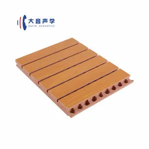 Dayin Manufacturer 2440*197 reducing indoor noise material for office hall church Grooved wood acoustic panel on wall or ceiling