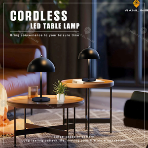 Lampe de table rechargeable sans fil contemporaine Veilleuse minimaliste pour chambre à coucher, bureau, travail, étude, lecture en métal durable - Product Image 2