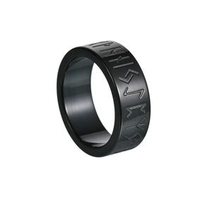 Anillo de acero de titanio para hombre, Anillo de acero inoxidable con <span class=keywords><strong>runa</strong></span> <span class=keywords><strong>vikinga</strong></span>, estilo nórdico, con texto Vikingo, 2023 - Product Image 6