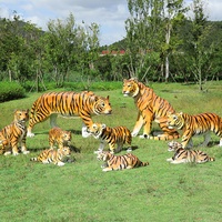 Support de personnalisation grande Sculpture d'animal en résine plastique Animal Safari tigre Statue pour fête accessoires d'événements