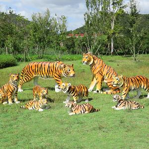 지원 주문화 당 사건 소품을 위한 큰 수지 동물성 조각품 플라스틱 동물 사파리 호랑이 동상 - Product Image 6
